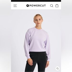 Powercut UK Studio Ultrasoft Cropped Crew Neck Sweatshirt Purple Size Small